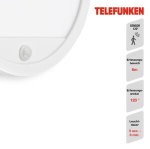 Aplică LED de exterior cu senzor Telefunken 313706TF LED/15W/230V IP44