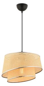 Lustră suspendată pe cablu BARETTE 1xE27/60W/230V bej/crom lucios