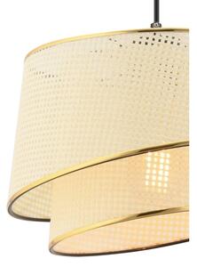 Lustră suspendată pe cablu BARETTE 1xE27/60W/230V crem/auriu