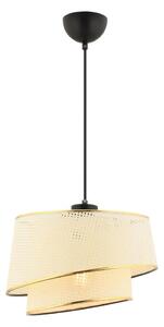 Lustră suspendată pe cablu BARETTE 1xE27/60W/230V crem/auriu