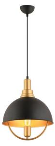 Lustră suspendată pe cablu MONZA 1xE27/40W/230V diam. 30 cm negru/auriu