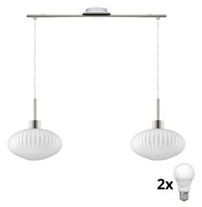Lustră LED pe cablu HARMA 2xE27/60W/230V crom mat/alb