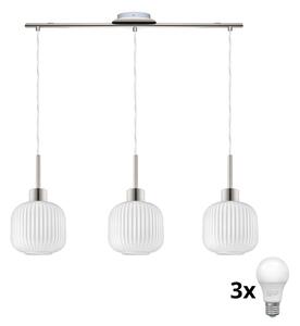 Lustră LED HARMA, suspendată pe cablu, 3x E27, 60 W, 230 V, crom mat/alb