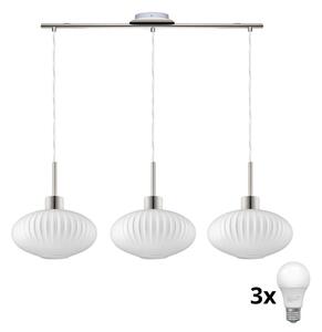 Lustru LED pe cablu HARMA 3xE27/60W/230V crom mat/alb