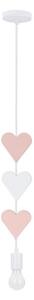 Lustră pentru copii cu cablu HEART 1xE27/20W/230V roz/alb