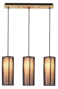 Lustră suspendată pe cablu KIOTO 3xE27/40W/230V negru/fag