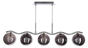 Candelabru suspendat pe cablu LUMOS 5xG9/20W/230V, negru fumuriu