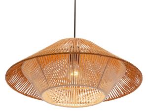 Lustră pe cablu AFRICA 1xE27/40W/230V diam. 50 cm maro/crem
