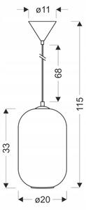 Lustră suspendată pe cablu CRESTO, 1x E27/40W/230V, albă