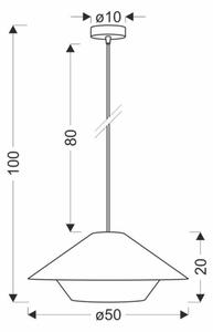 Lustră pe cablu AFRICA 1xE27/40W/230V diam. 50 cm maro/crem
