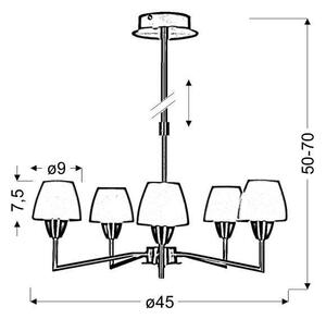Lustră pe tijă TOGO 5xG9/40W/230V crom mat/alb