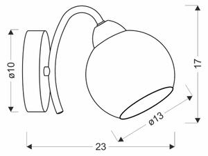 Lampă de perete NESTOR 1xE27/40W/230V, alamă