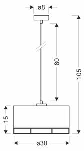 Lustră cu cablu ARDI, 1xE27/40W/230V, maro/negru