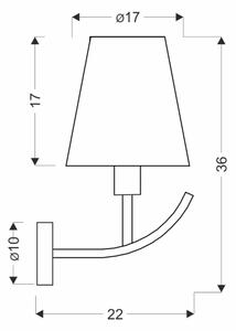 Aplică de perete VITORIA 1xE14/40W/230V galbenă/alamă