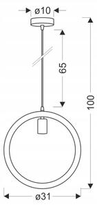 Pendul cu cablu KOLO 1xE27/40W/230V bej/negru