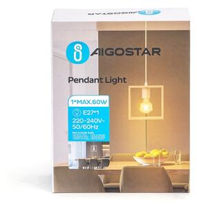 Aigostar - Lustră LED suspendată din lemn de pin pe cablu 1xE27/9W/230V 2200K
