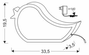 Lampă de masă pentru copii BIRD LED/12W/230V albastră