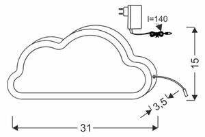Lampă de masă pentru copii LED CLOUD LED/11W/230V roz