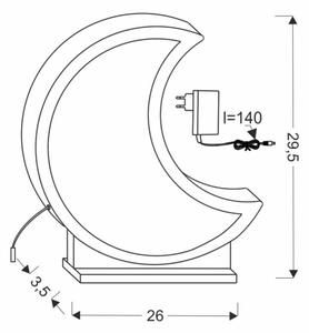 Lampă de birou pentru copii MOON LED/12W/230V, galbenă