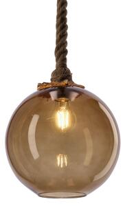 Lampă suspendată pe cablu SHEDON 1xE27/40W/230V bej fumuriu