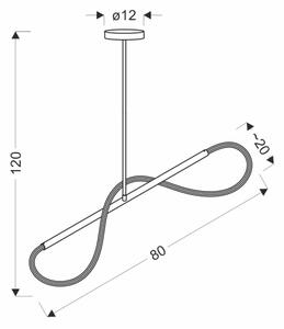 Lustră LED SUPREME suspendată pe cablu, 18 W, 230 V, 80 cm, auriu