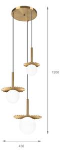 Lustră suspendată pe cablu CHITA 3xG9/5W/230V aurie