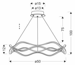 Lustră LED suspendată pe cablu VAVE LED/28W/230V aur roz
