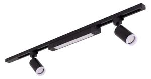 Spot LED pentru șină TRACER, 2xGU10/10W/230V + LED/20W, 1 m, negru