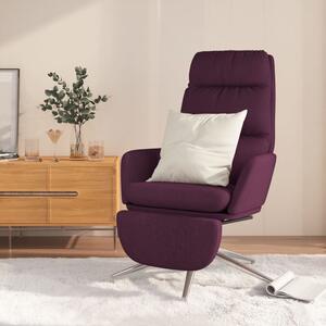 Scaun de relaxare cu taburet, violet, material textil