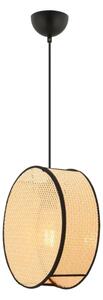Lustră suspendată BIG DRUM, 1 x E27, 60 W, 230 V, bej/negru