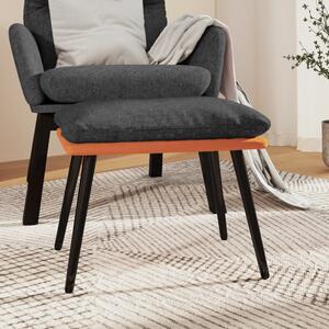 Taburet gri deschis/portocaliu, 45x29,5x39 cm, textil/piele eco