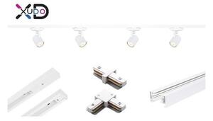 Sina spoturi LED, 4xGU10, conectori inclusi, IP20, bara colectoare 2 x 0,75 m, alb mat