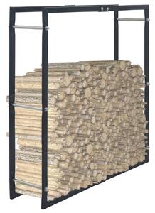 Rastel pentru lemne de foc, negru, 100x25x100 cm, oțel