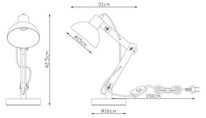Brilagi - Lampă de masă FOCUS 1xE27/40W/230V albă