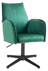 HR280CROSS Scaun Verde din Catifea cu Bază Neagră