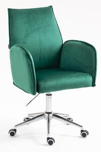 HR280K Scaun Verde din Catifea cu Bază Cromata