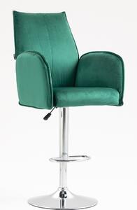 HR280W Scaun Verde din Catifea cu Bază Cromata