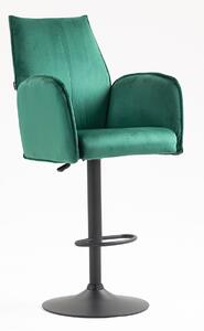 HR280W Scaun Verde din Catifea cu Bază Neagră
