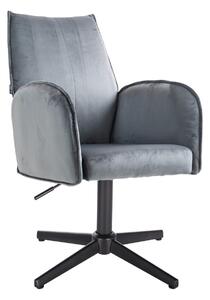 HR280CROSS Scaun Grafit din Catifea cu Bază Neagră
