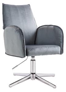 HR280CROSS Scaun Grafit din Catifea cu Bază Cromata
