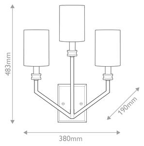 Hinkley HK-MOORE-WB3-HB - Aplica de perete MOORE 3xE14/40W/230V aurie
