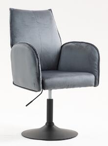 HR280N Scaun Grafit din Catifea cu Bază Neagră