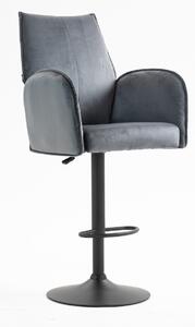 HR280W Scaun Grafit din Catifea cu Bază Neagră