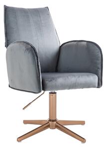 HR280CROSS Scaun Grafit din Catifea cu Bază Aurie