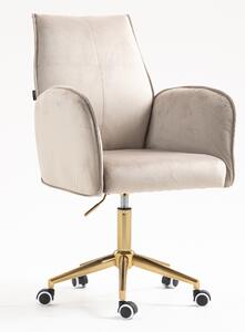 HR280K Scaun Latte din Catifea cu Bază Aurie