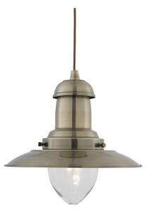 Searchlight 4301AB - Lustră suspendată pe cablu FISHERMAN 1xE27/60W/230V, finisaj alamă
