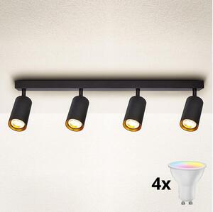 Brilagi - Spot LED RGBW reglabil SELE 4xGU10/4,8W/230V negru/auriu