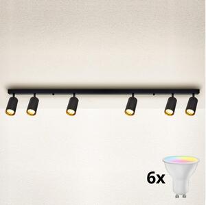 Brilagi - Plafonieră spot LED reglabilă SELE 6xGU10/6,5W/230V negru/auriu