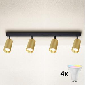 Brilagi - Spot LED RGBW reglabil SELE GOLDEN 4xGU10/4,8W/230V negru/auriu