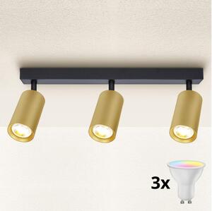 Brilagi - Spot LED dimabil SELE GOLDEN 3xGU10/4,8W/230V negru/auriu